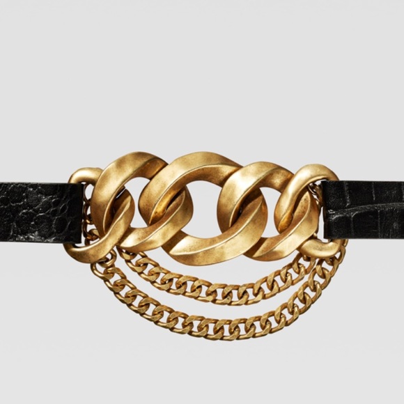 NWT Zara Limited Edition Leather and Link Belt - Picture 14 of 15